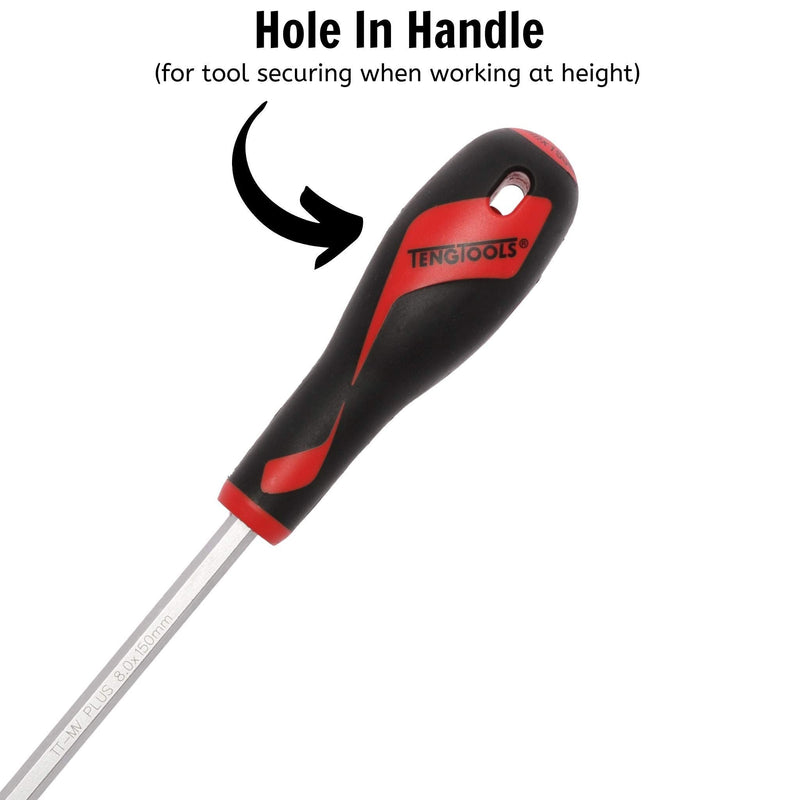 Teng Tools Flat Screwdriver 1.2 x 8.0 x 150mm XL Hex Shaft Teng Tools - Dynamic Drive
