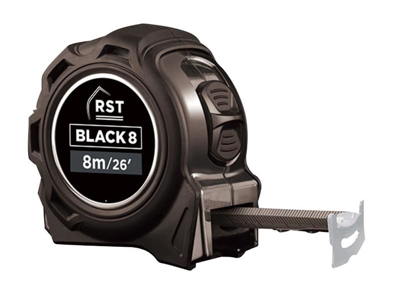 R.S.T. Black Tape Measure 8m/26ft (Width 25mm) R.S.T. - Dynamic Drive