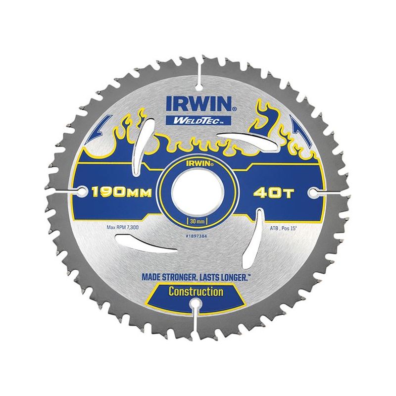 Irwin® Weldtec Circular Saw Blade 190 x 30mm x 40T ATB IRWIN® - Dynamic Drive
