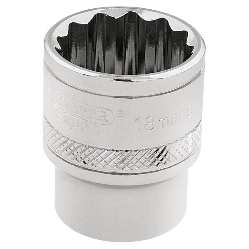Draper HI-TORQ 12 Point Socket, 3/8" Sq. Dr., 18mm 32786 Draper - Dynamic Drive