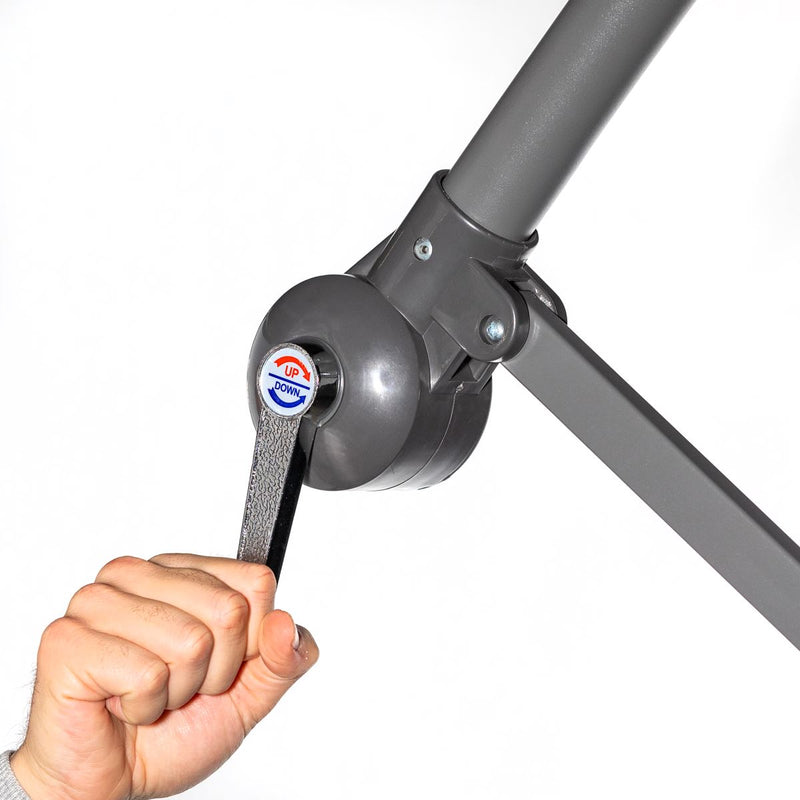 Dellonda Banana Parasol with Cover 3m - Grey DG264 Dellonda - Dynamic Drive