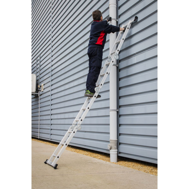 Sealey Folding Platform Ladder 4-Way Aluminium - BS EN 131 AFPL1 Sealey - Dynamic Drive