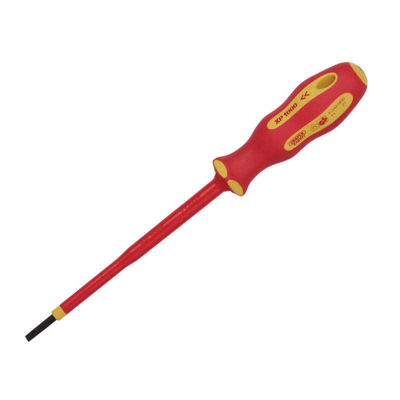 Draper XP1000 VDE Plain Slot Screwdriver, 3.0 x 100mm 64368 Draper - Dynamic Drive
