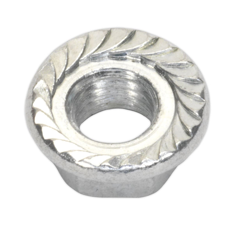 Sealey Flange Nut Serrated M5 Zinc DIN 6923 Pack of 100 FN5 Sealey  - Dynamic Drive