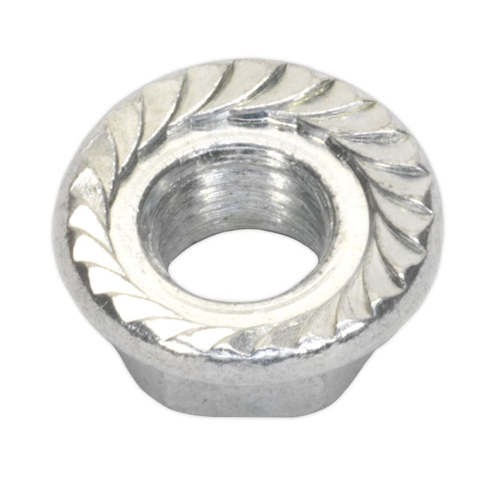 Sealey Flange Nut Serrated M5 Zinc DIN 6923 Pack of 100 FN5 Sealey  - Dynamic Drive