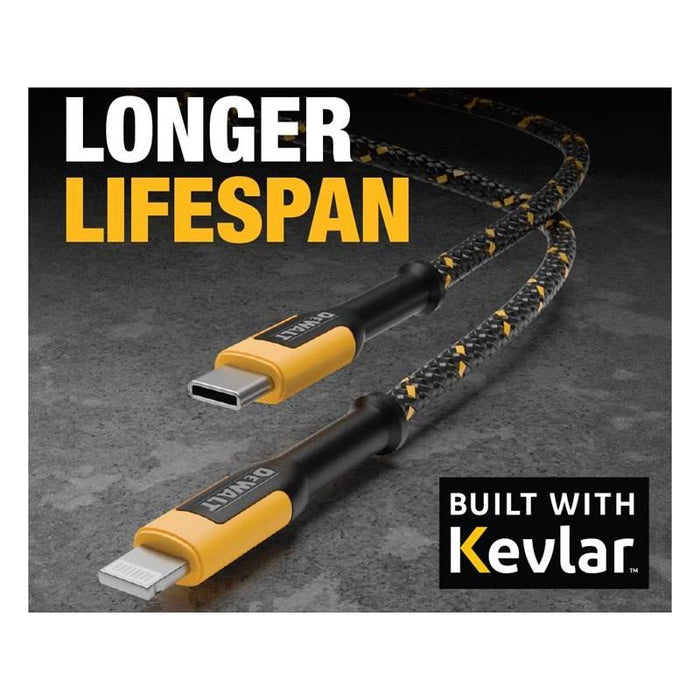 Dewalt Telecoms USB C to Lightning® Reinforced Charging Cable 1.2m (4ft) DEWALT Telecoms - Dynamic Drive