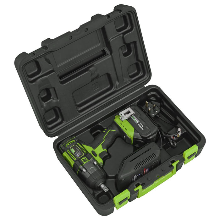Sealey 1/2"Sq Drive Hi-Vis Cordless Brushless Impact Wrench 18V 4Ah CP650LIHV Sealey - Dynamic Drive