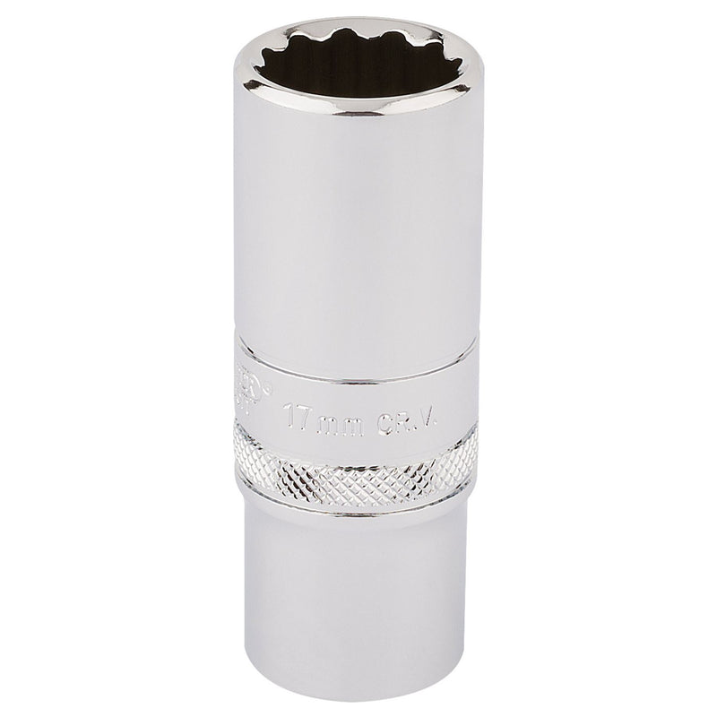 Draper HI-TORQ 12 Point Deep Socket, 3/8" Sq. Dr., 17mm 33013 Draper - Dynamic Drive