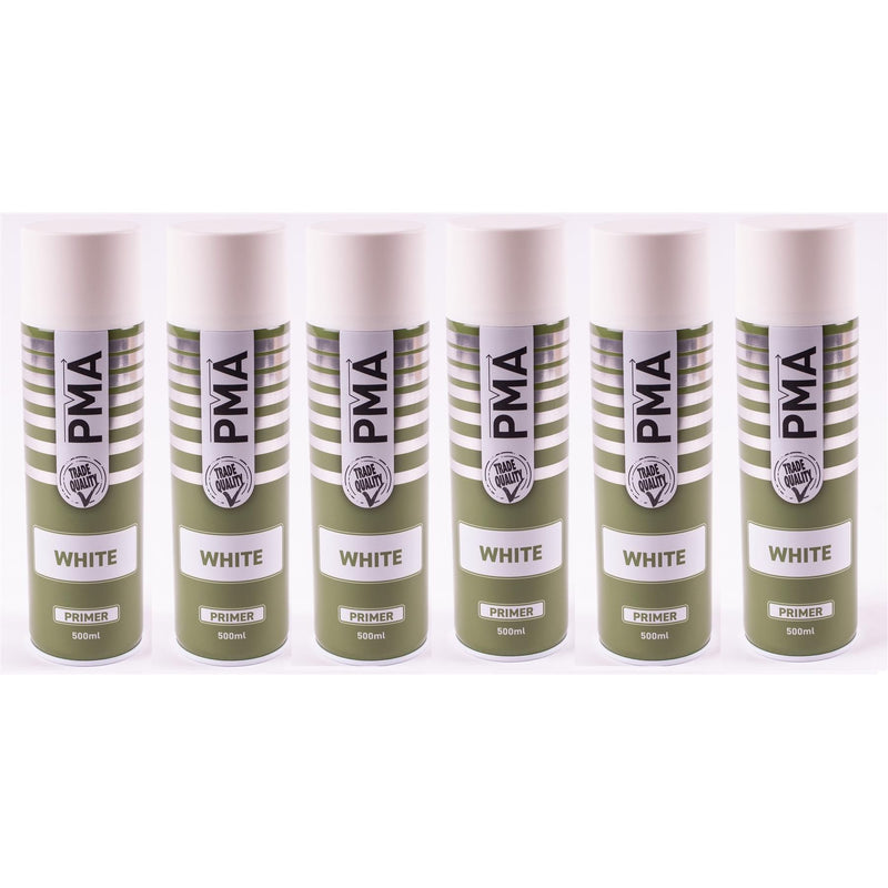 6X Pma Aerosol Spray Primer White 500Ml High Coverage Plastic Primer PMA - Dynamic Drive