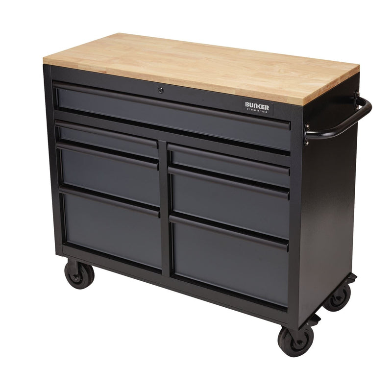 Draper BUNKER Workbench Roller Tool Cabinet, 7 Drawer, 41", Grey 08216 Draper - Dynamic Drive