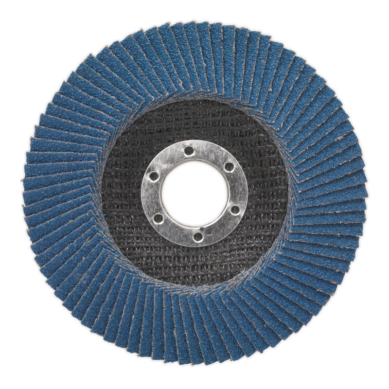 Sealey Flap Disc Zirconium 115mm 22mm Bore 60Grit FD11560 Sealey  - Dynamic Drive