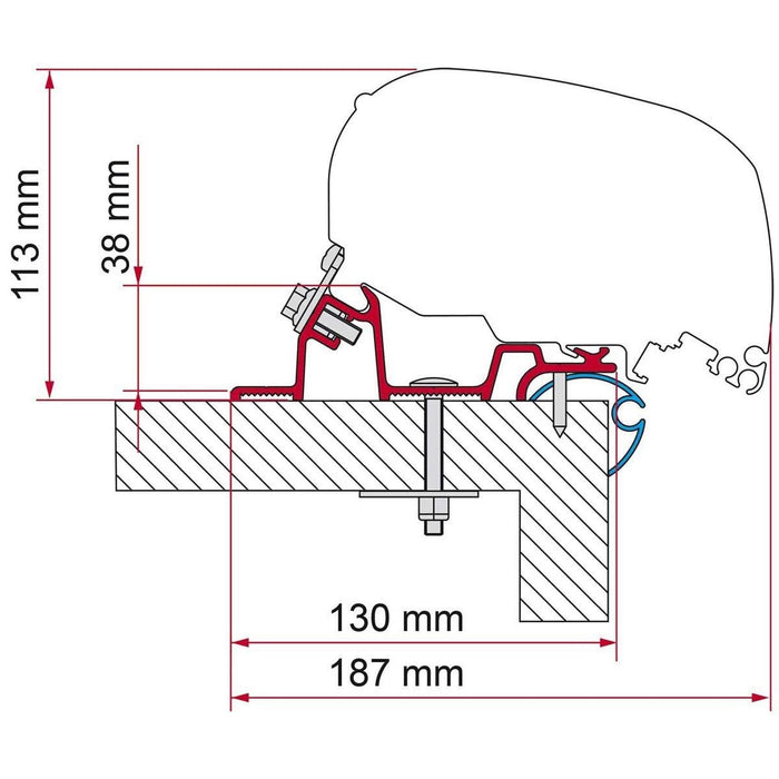Fiamma Adapter Caravan Standard 425 (98655Z182) Fiamma - Dynamic Drive