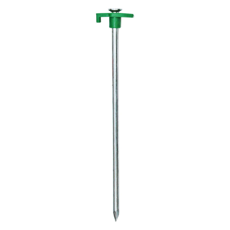 20 x Heavy Duty Hard Ground 25cm Rock Peg Green Hook Top Camping Awning Tent Quest - Dynamic Drive