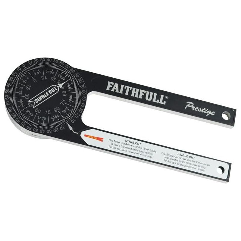Faithfull Prestige Mitre Saw Protractor Black Aluminium Faithfull - Dynamic Drive