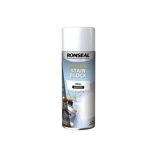 Ronseal Quick Drying Stain Block Aerosol White 400ml Ronseal - Dynamic Drive