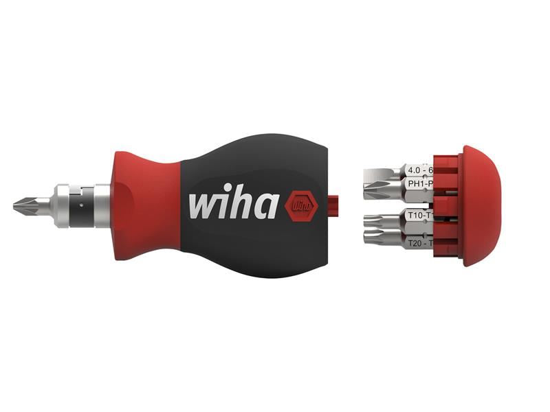 Wiha Magnetic SoftFinish® Stubby Screwdriver with Bit Magazine Wiha - Dynamic Drive