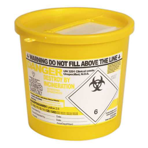 Sealey Sharps Bin 2.5L SSP250 Sealey - Dynamic Drive