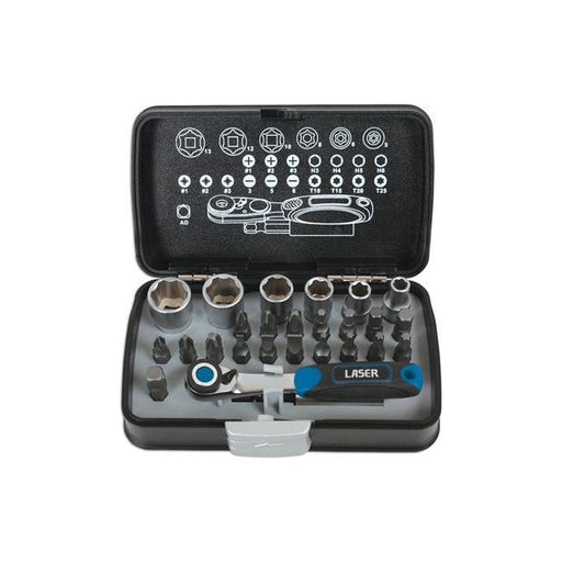 Laser Socket and Bit Set 1/4"D 26pc 6555 Laser - Dynamic Drive