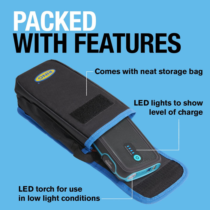 Ring Automotive RPPL400 high power lithium car jump starter power pack and 16800 Ring Automotive - Dynamic Drive