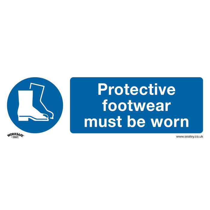Sealey Mandatory Safety Sign Protective Footwear Must Be Worn Rigid Plastic Pack Sealey - Dynamic Drive