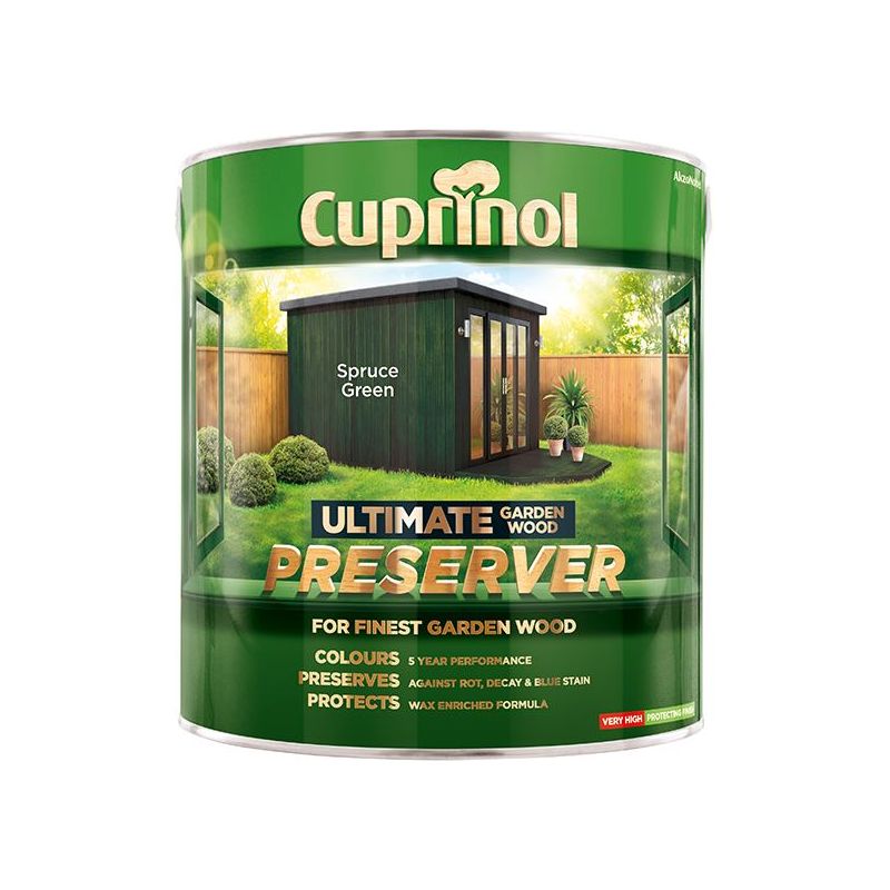 Cuprinol Ultimate Garden Wood Preserver Spruce Green 4 litre Cuprinol - Dynamic Drive