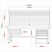 Sealey 1.8m Complete Industrial Workstation & Cabinet Combo API1800COMB02 Sealey - Dynamic Drive