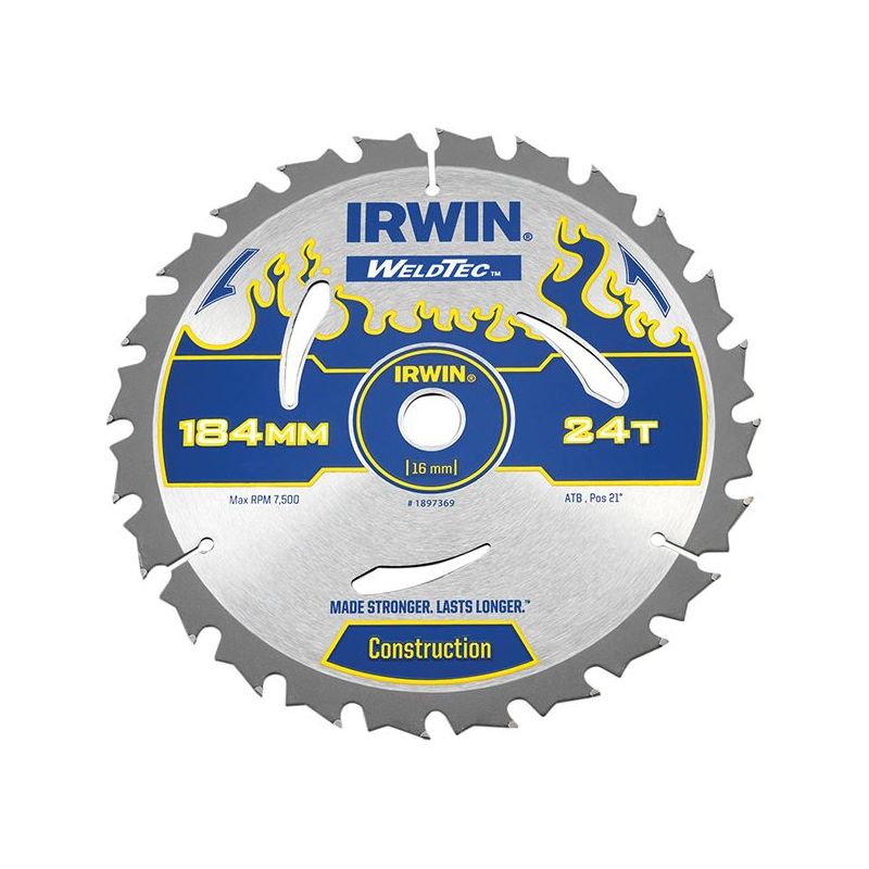 Irwin® Weldtec Circular Saw Blade 184 x 16mm x 24T ATB IRWIN® - Dynamic Drive