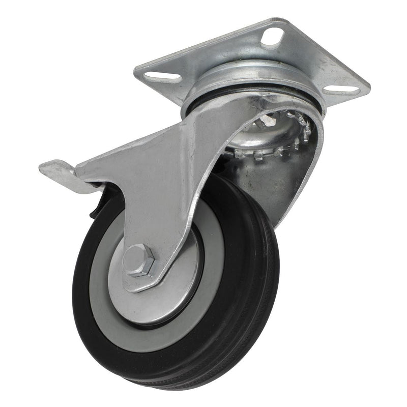 Sealey Castor Wheel Swivel Plate with Brake75mm SCW175SPL Sealey - Dynamic Drive