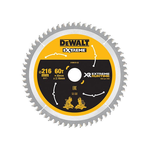 Dewalt Power Tools XR FlexVolt Circular Saw Blade 216 x 30mm x 60T DeWALT Power Tools - Dynamic Drive