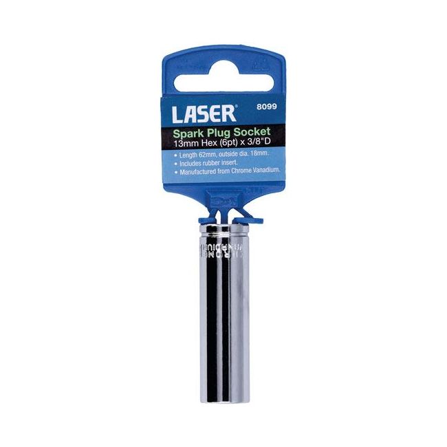 Laser Spark Plug Socket 13mm 3/8"D 8099 Laser - Dynamic Drive