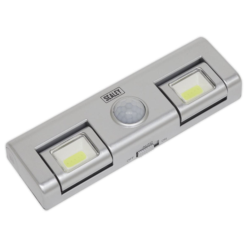 Sealey Auto Light 1W COB LED with PIR Sensor 3 x AA Cell GL93 Sealey - Dynamic Drive