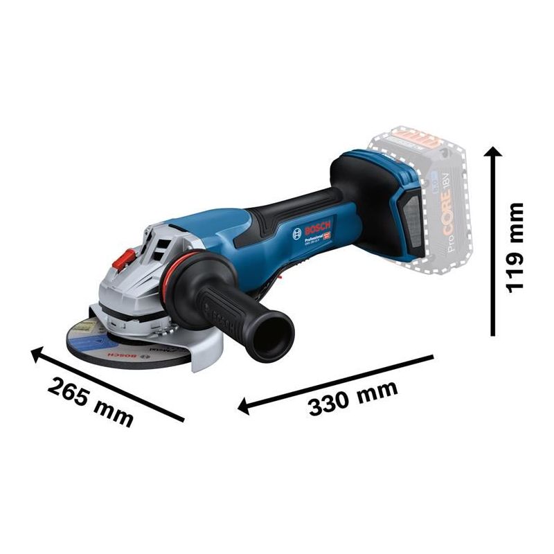 Bosch GWS 18V-15 P Professional BITURBO Angle Grinder 125mm 18V Bare Unit Bosch - Dynamic Drive