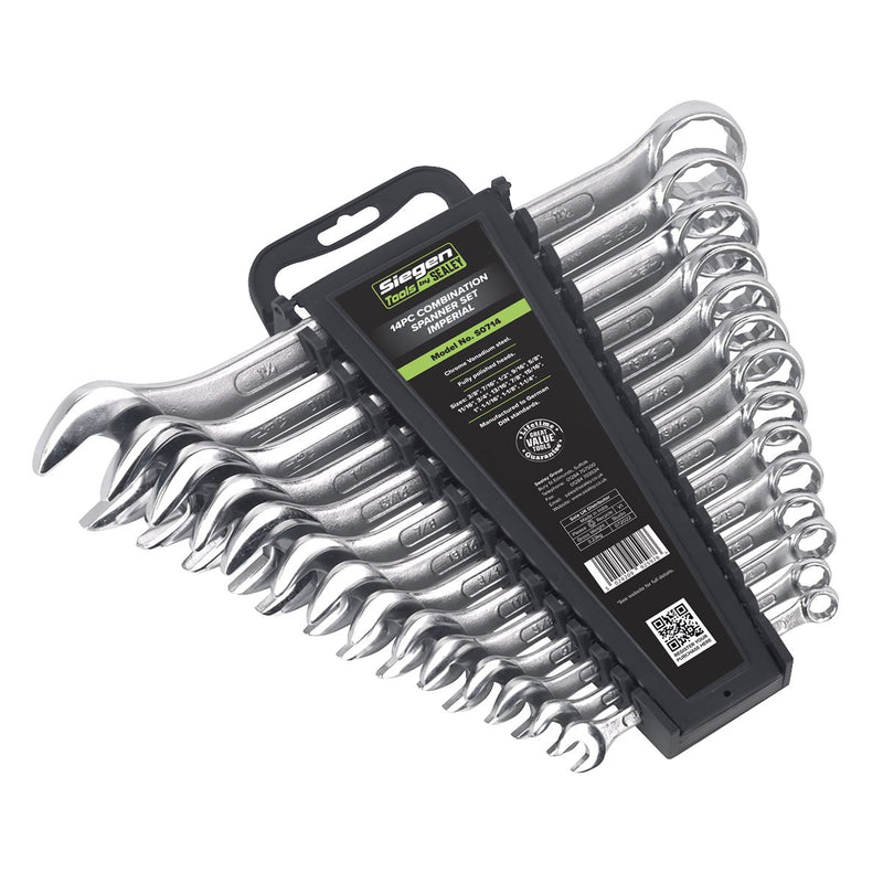 Sealey Combination Spanner Set 14pc Imperial S0714 Sealey - Dynamic Drive