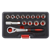 Sealey Premier 14pc Low Profile Go Through Socket Set 8-19mm 72 Tooth Ratchet Sealey  - Dynamic Drive