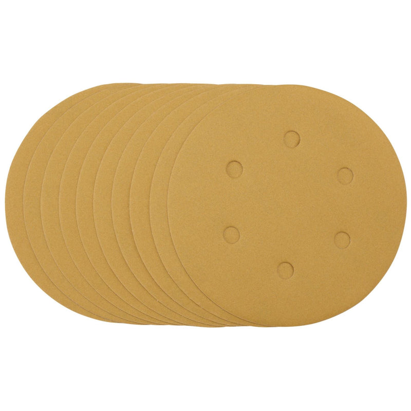 Draper Gold Sanding Discs with Hook & Loop, 150mm, 320 Grit (Pack of 10) 64265 Draper - Dynamic Drive
