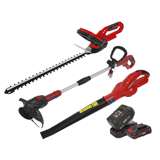 Sealey 3 x SV20 Series Garden Power Tool Kit 20V - 2 Batteries CP20VCOMBO6 Sealey - Dynamic Drive
