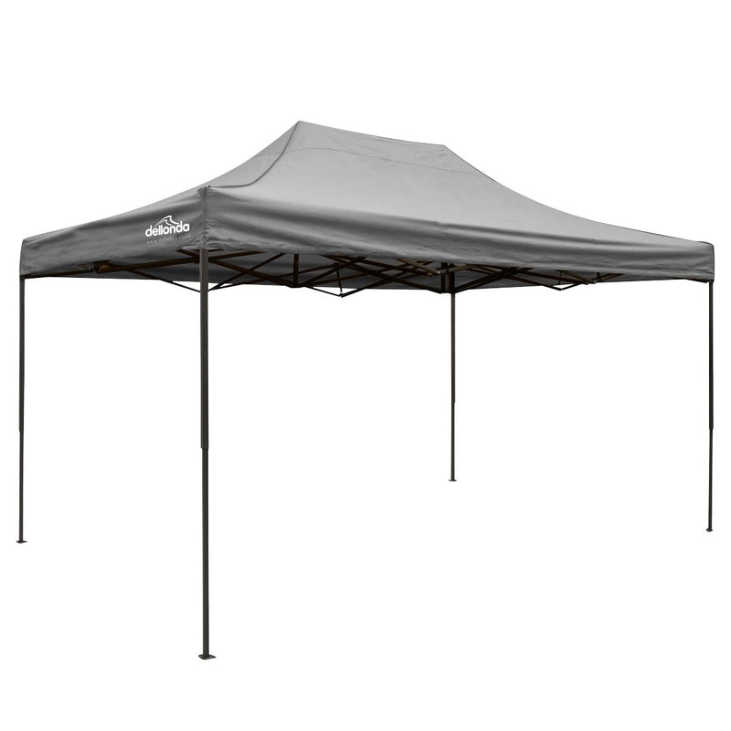 Dellonda 3 x 4.5m Pop-Up Gazebo Heavy Duty Carry Bag Rope Stakes & Weight Grey Dellonda - Dynamic Drive