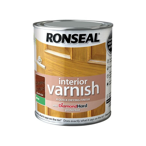 Ronseal Interior Varnish Quick Dry Matt Dark Oak 750ml Ronseal - Dynamic Drive