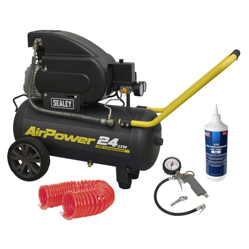 Sealey Air Compressor 24L Direct Drive 2hp 110V Site Combo SAC2420E110VSC Sealey - Dynamic Drive