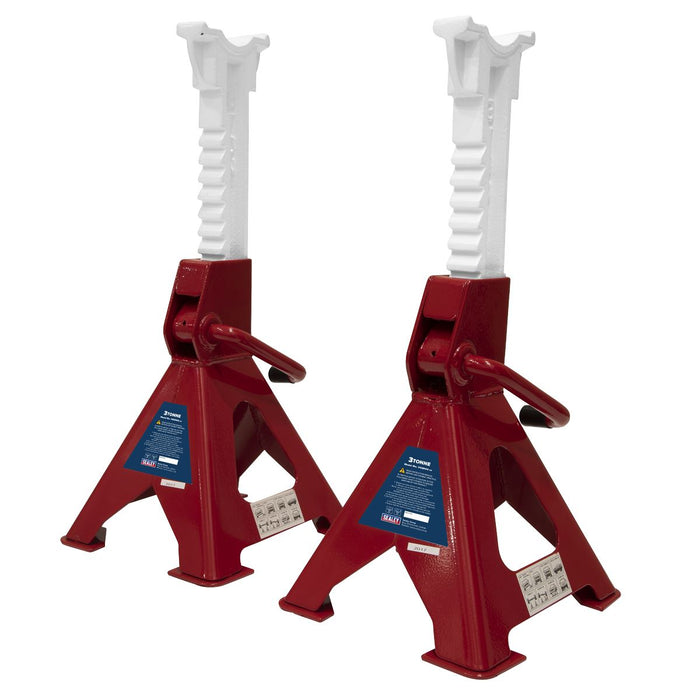 Sealey VS2003 Axle Stands 3tonne Capacity per Stand 6T per Pair Ratchet Type Sealey  - Dynamic Drive
