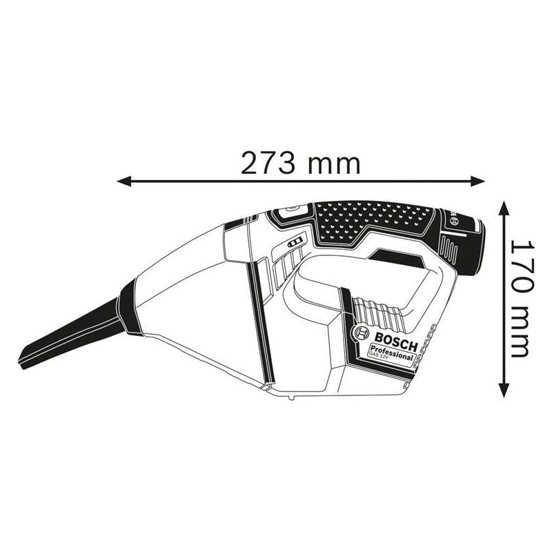 Bosch GAS 12V Professional Handheld Vacuum 12V Bare Unit Bosch - Dynamic Drive