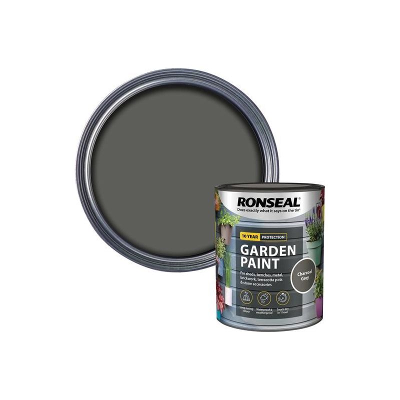 Ronseal Garden Paint Charcoal Grey 750ml Ronseal - Dynamic Drive