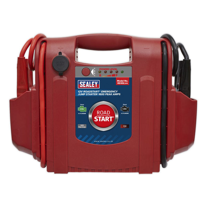 Sealey RS102 RoadStart Emergency Power Pack 12V 1600 Peak Amps Sealey  - Dynamic Drive