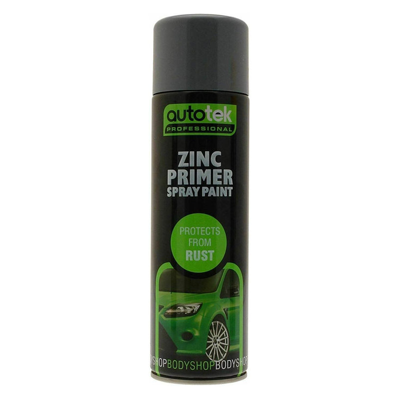 2x Autotek Professional Zinc Primer 500ml Spray Paint High Coverage Autotek - Dynamic Drive