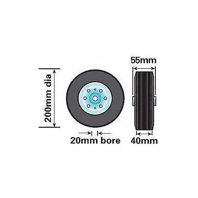 Maypole Caravan Trailer Spare Jockey Steel Wheel Solid Rubber Tyre 200mm Maypole  - Dynamic Drive