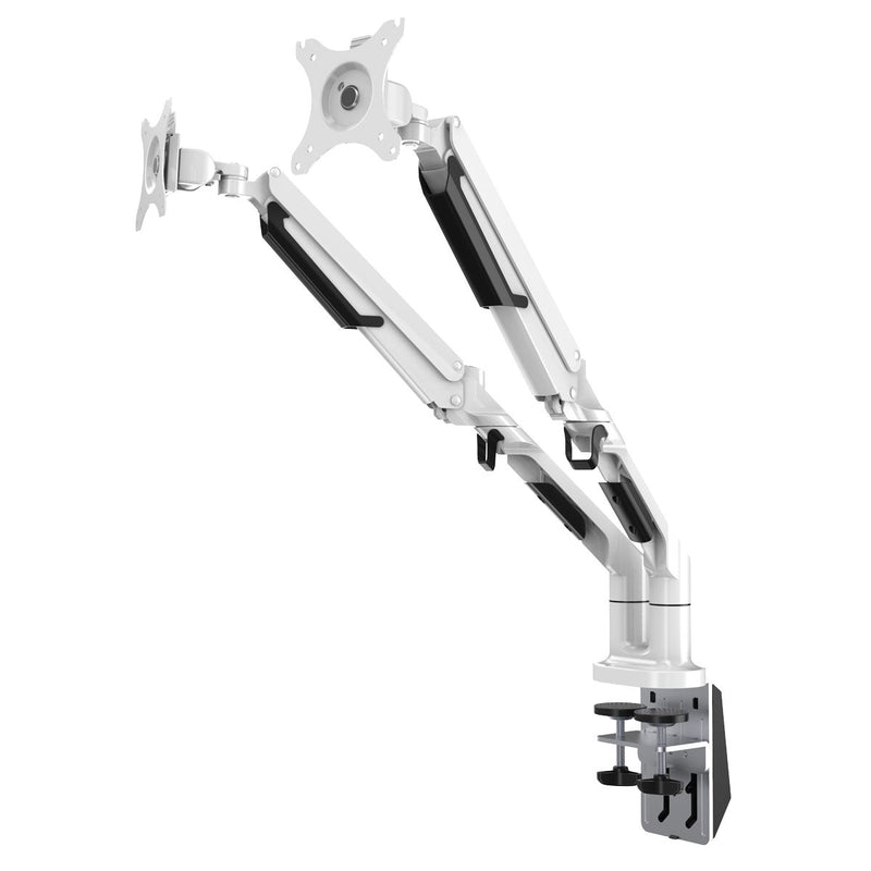 Dellonda Adjustable Double Monitor Arm with 360 Rotation - White DH27 Dellonda - Dynamic Drive