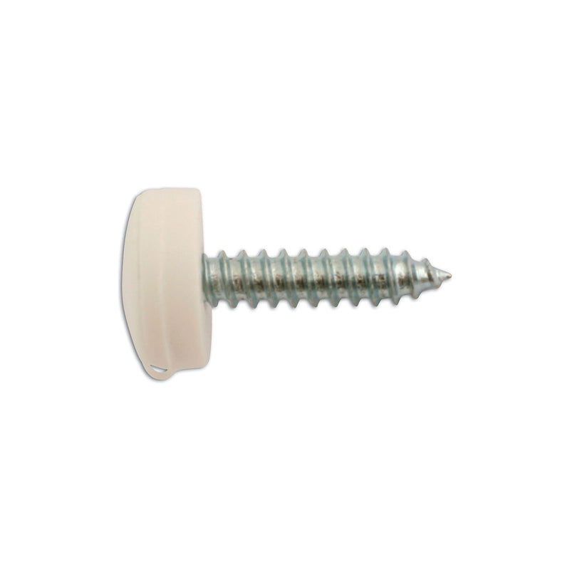 Connect Number Plate Security Screws 6 x 20mm White Cap 100pc 30633 Tool Connection - Dynamic Drive