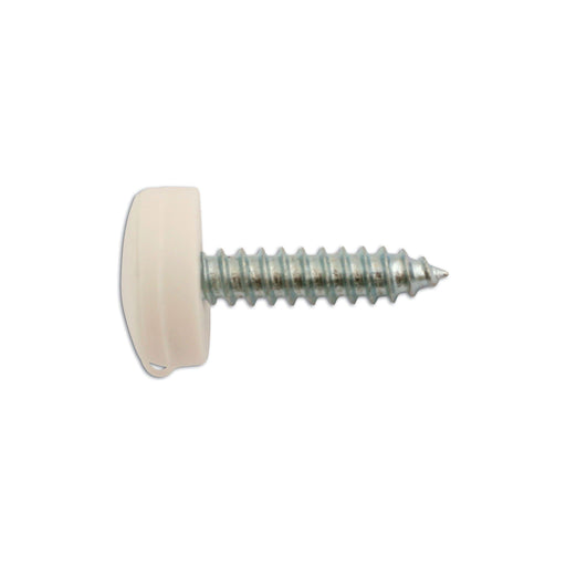 Connect Number Plate Security Screws 6 x 20mm White Cap 100pc 30633 Tool Connection - Dynamic Drive