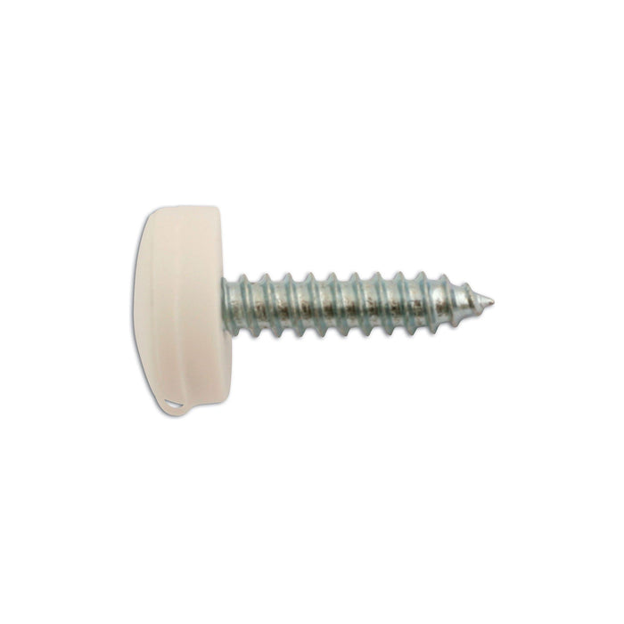 Connect Number Plate Security Screws 6 x 20mm White Cap 100pc 30633 Tool Connection - Dynamic Drive