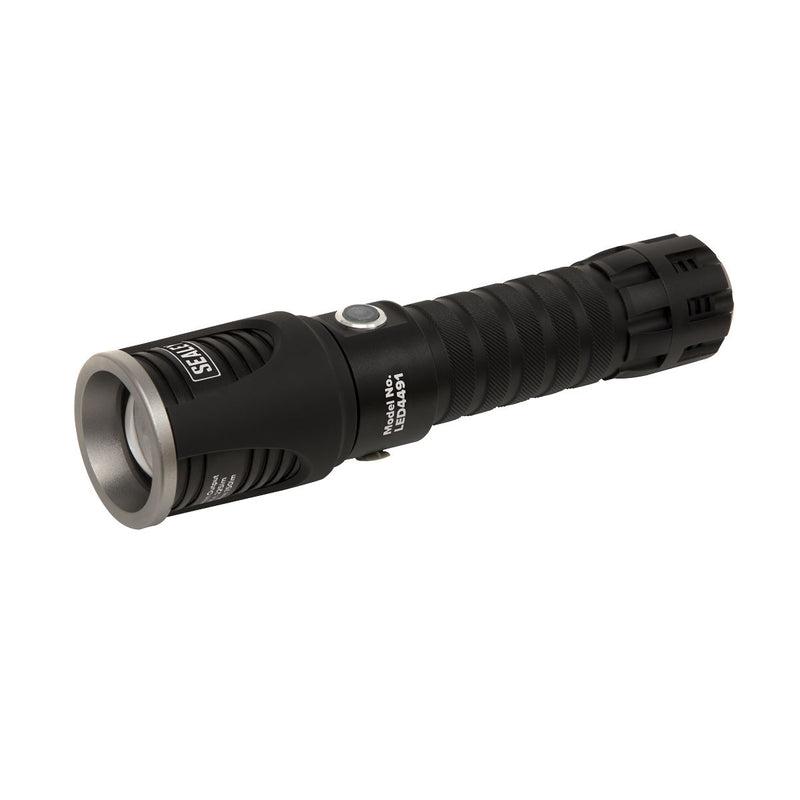 Sealey Aluminium Torch 5W SMD LED Adjustable Focus Rechargeable with USB Port Sealey - Dynamic Drive